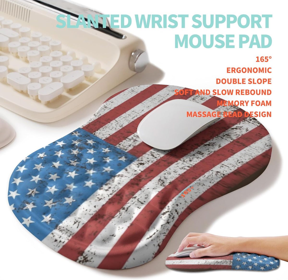 2-in-1 Ergonomic Set, Wave Rise Keyboard Wrist Rest and Massage Bulge Slope Mouse Pad Wrist Support, Cushion Memory Foam Integrated to Relieve Wrist Pain, Black