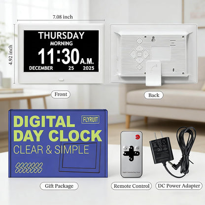 7'' Dementia Clocks for Seniors, Large Display Digital Clock with Date Time