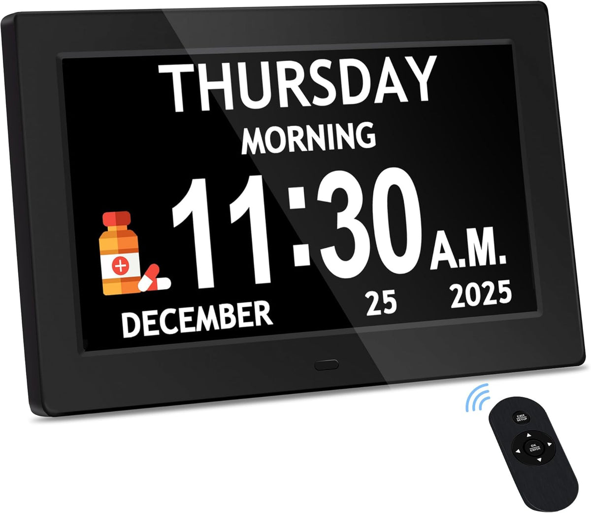 7'' Dementia Clocks for Seniors, Large Display Digital Clock with Date Time