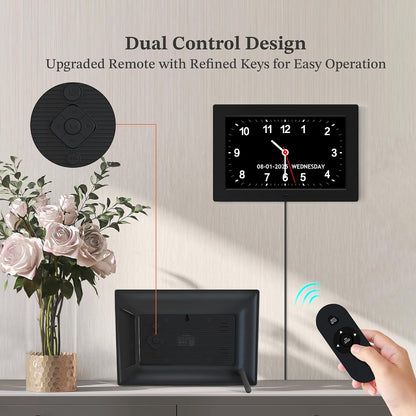 7'' Dementia Clocks for Seniors, Large Display Digital Clock with Date Time