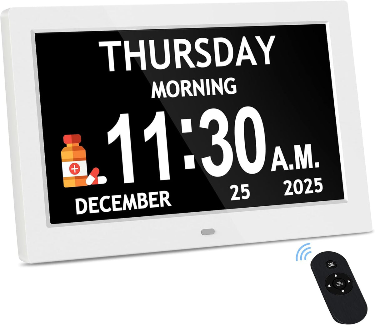 7'' Dementia Clocks for Seniors, Large Display Digital Clock with Date Time