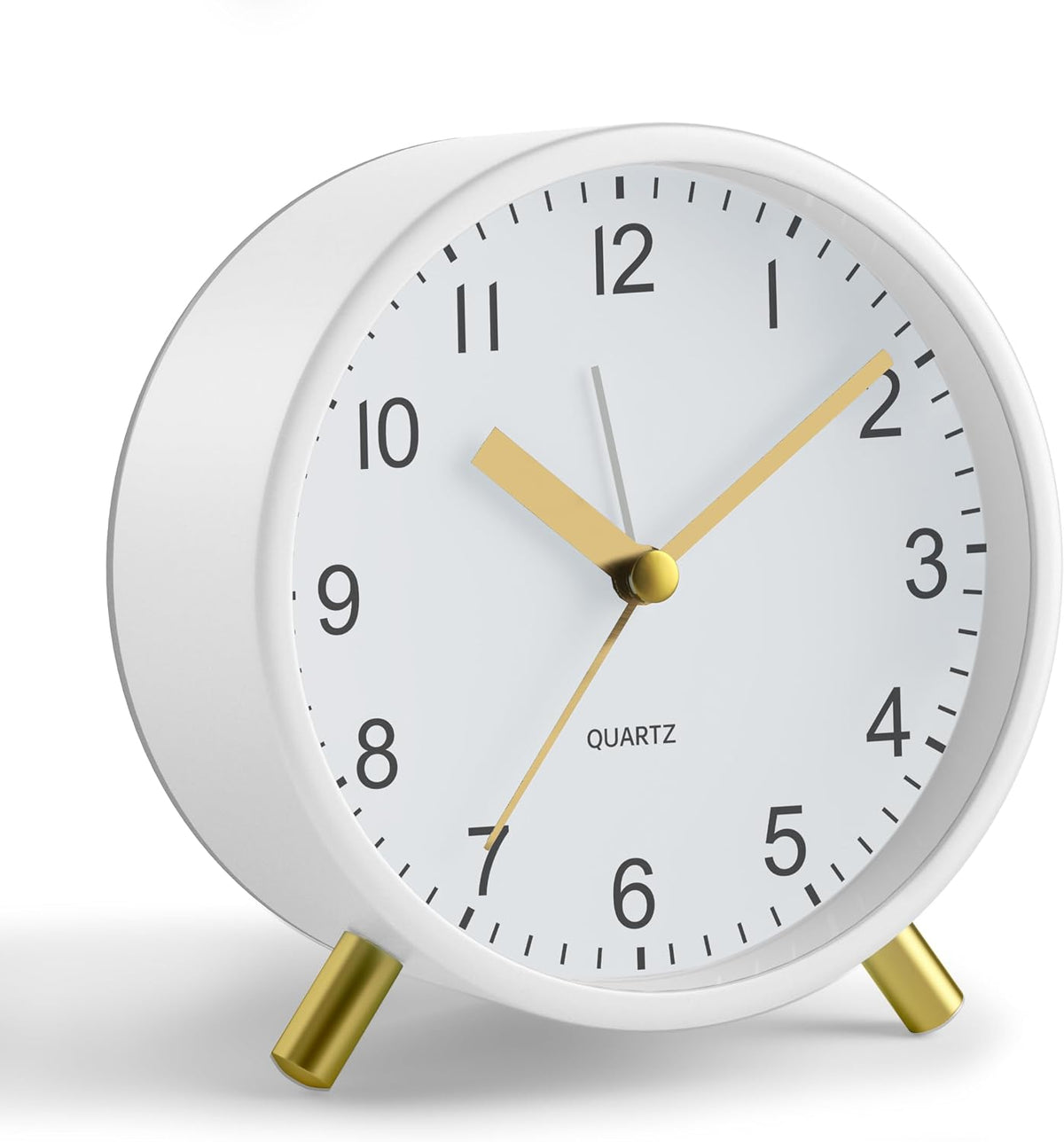 Analog Alarm Clock, 4 inch Super Silent Non Ticking Small Clock with Night Light, Battery Operated, Simple Design, Old Fashioned Style Ideal Decor, for Bedroom, Bedside, Desk, Adult, Gift, Green