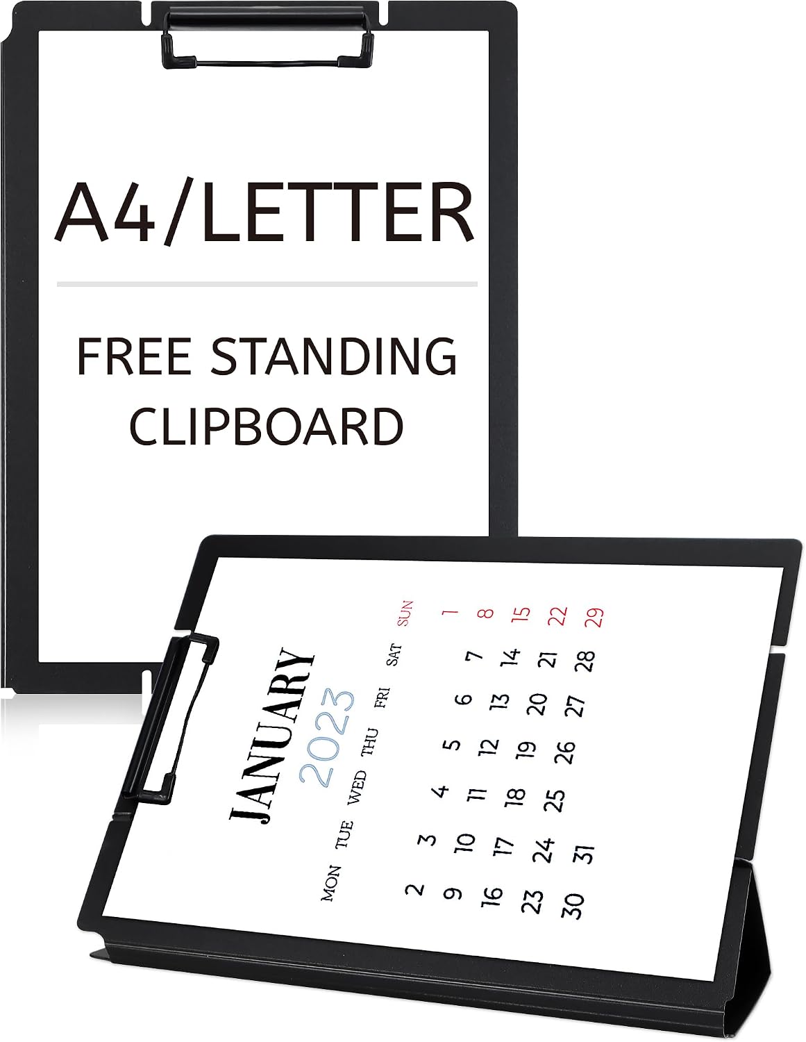 Free Standing Clipboard and Desktop Stand with Adjustable Buckles Easel Back - Foldable Stand and Document Holder for School, Office and Business Use (9.37 x 12.6 inches) (Green)