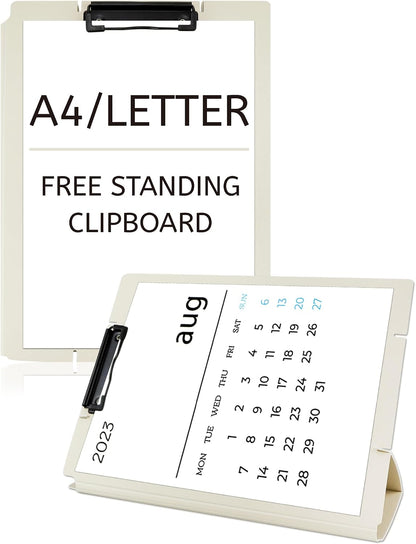 Free Standing Clipboard and Desktop Stand with Adjustable Buckles Easel Back - Foldable Stand and Document Holder for School, Office and Business Use (9.37 x 12.6 inches) (Green)