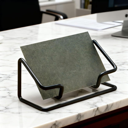 2 Pack Gold Metal Business Card Holder for Desk, Card Stand for Office Home