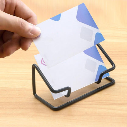2 Pack Gold Metal Business Card Holder for Desk, Card Stand for Office Home