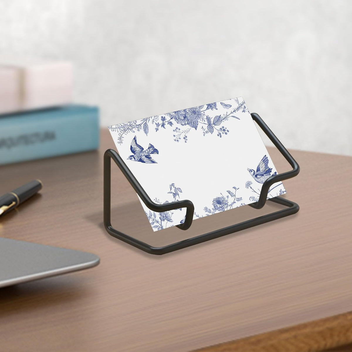 2 Pack Gold Metal Business Card Holder for Desk, Card Stand for Office Home