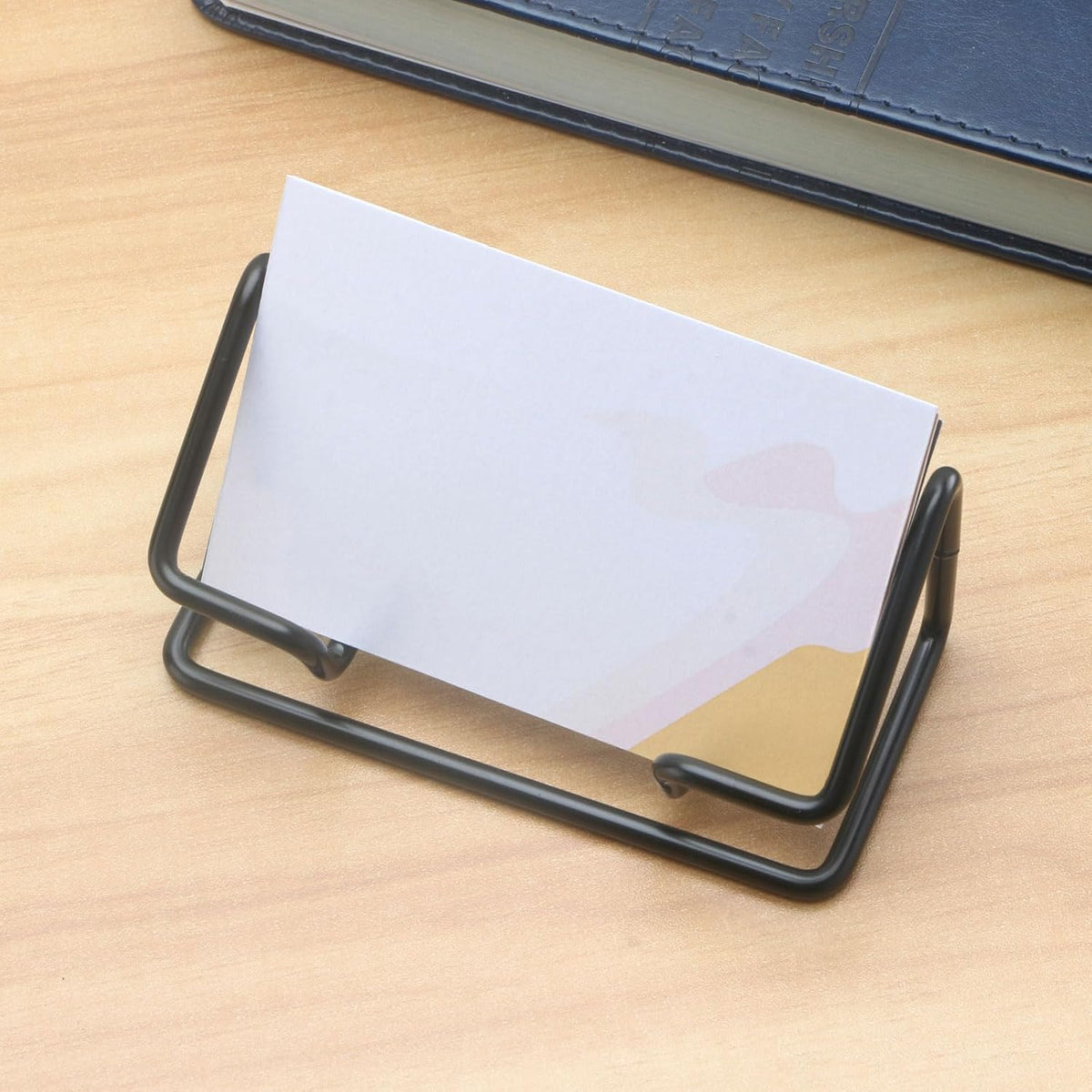 2 Pack Gold Metal Business Card Holder for Desk, Card Stand for Office Home