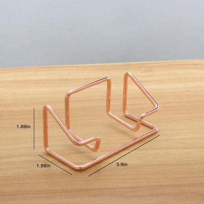 2 Pack Gold Metal Business Card Holder for Desk, Card Stand for Office Home