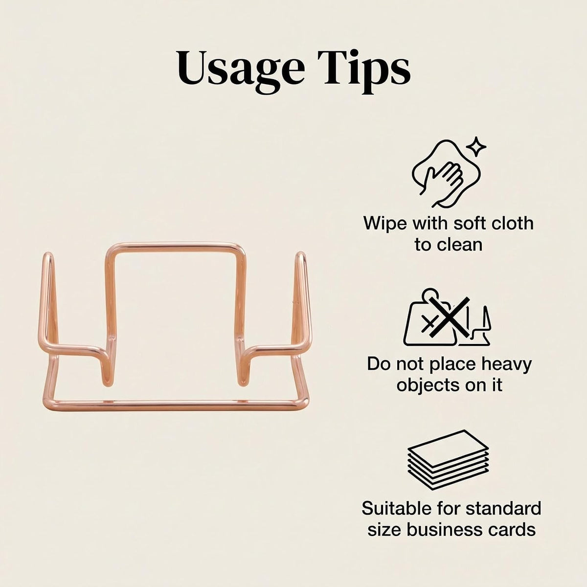 2 Pack Gold Metal Business Card Holder for Desk, Card Stand for Office Home