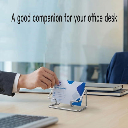 2 Pack Gold Metal Business Card Holder for Desk, Card Stand for Office Home