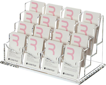 Vertical Business Card Holder for Desk，Clear Acrylic Business Card Display Stand，1 Slots ，Holds 50-60 Cards