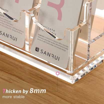 Vertical Business Card Holder for Desk，Clear Acrylic Business Card Display Stand，1 Slots ，Holds 50-60 Cards