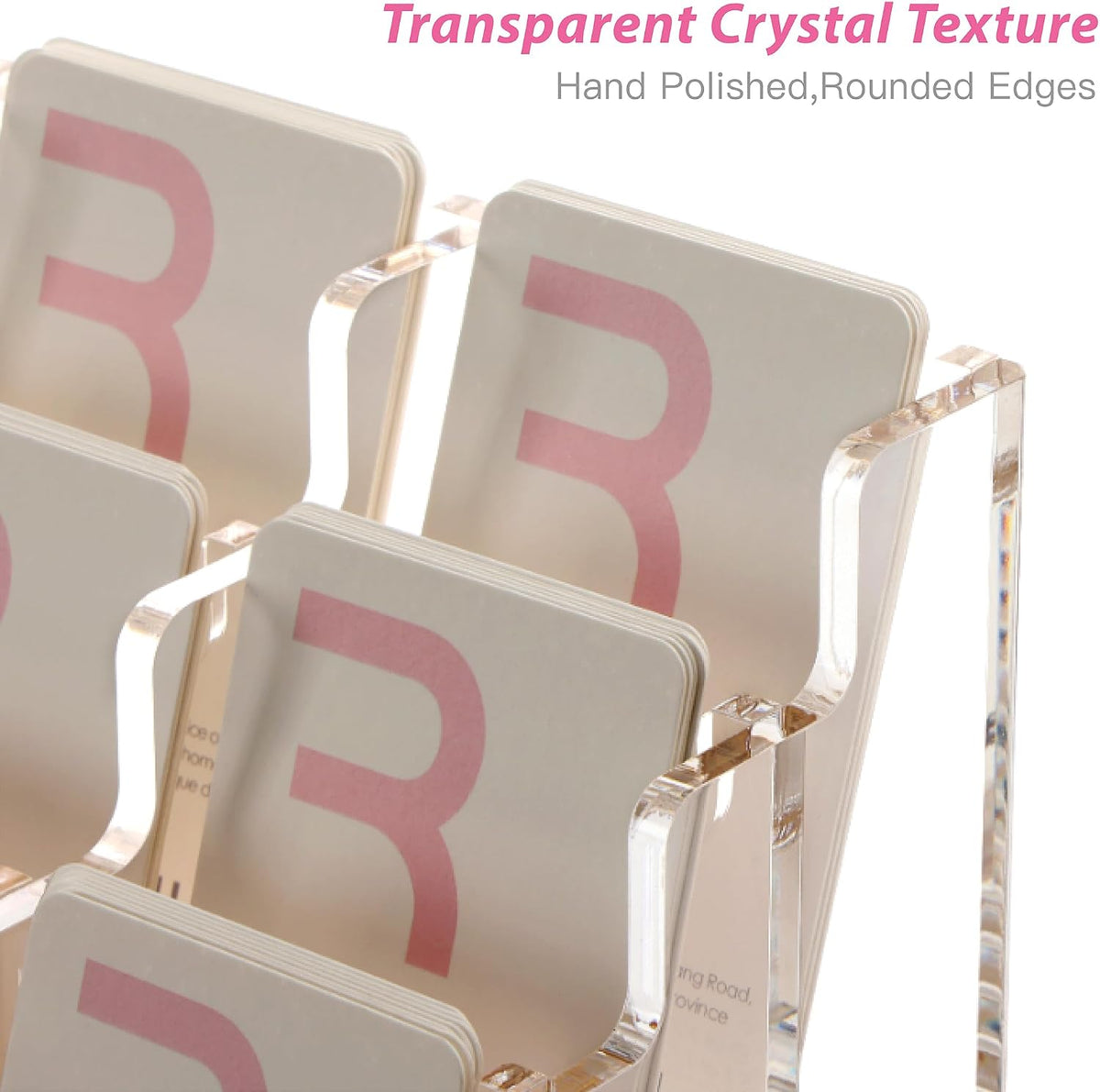 Vertical Business Card Holder for Desk，Clear Acrylic Business Card Display Stand，1 Slots ，Holds 50-60 Cards