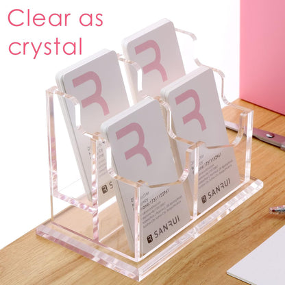Vertical Business Card Holder for Desk，Clear Acrylic Business Card Display Stand，1 Slots ，Holds 50-60 Cards