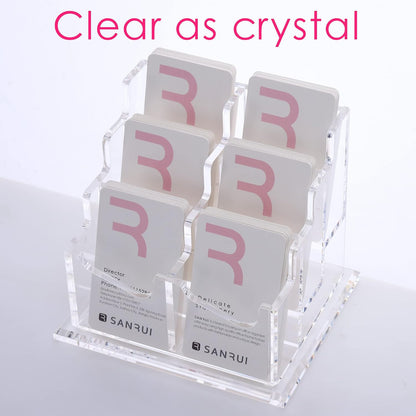 Vertical Business Card Holder for Desk，Clear Acrylic Business Card Display Stand，1 Slots ，Holds 50-60 Cards