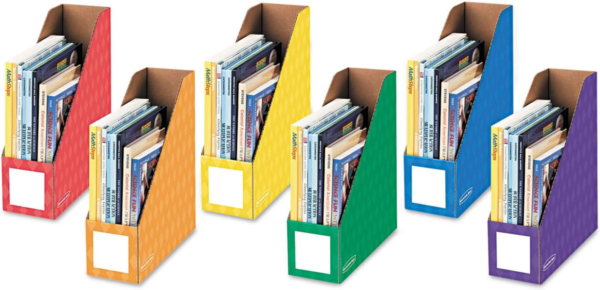 3381901 Cardboard Magazine File 4 1/4 x 12 1/4 x 13 Assorted 6/PK