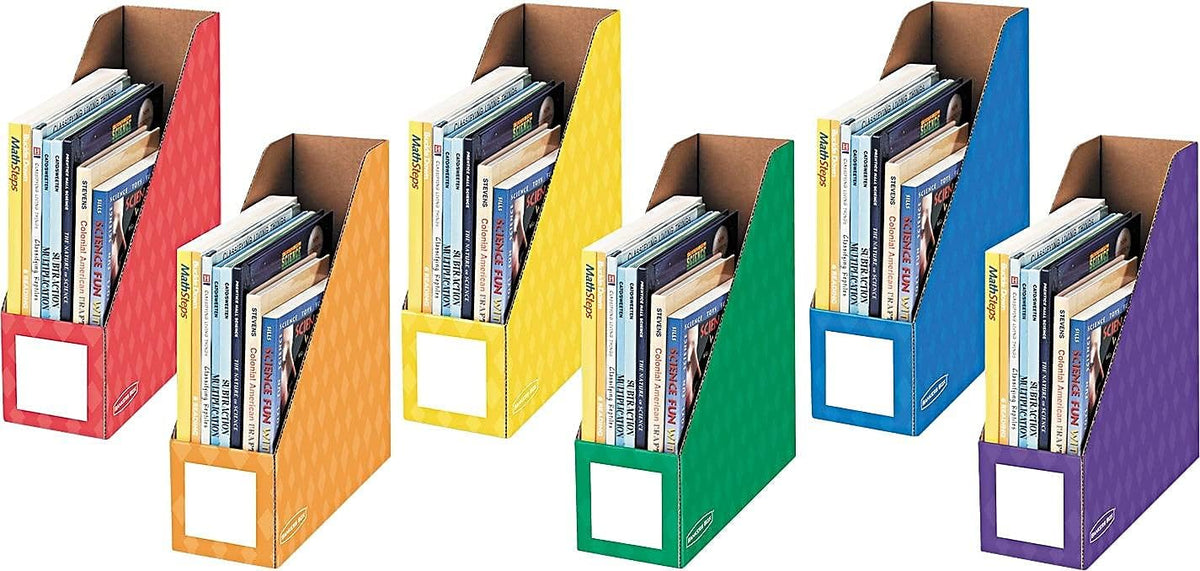 3381901 Cardboard Magazine File 4 1/4 x 12 1/4 x 13 Assorted 6/PK
