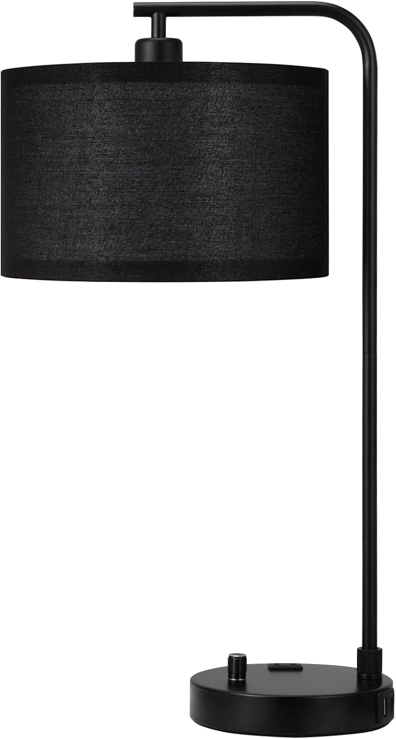20.7" Tall Table Lamp with USB & Outlet, Fully Dimmable Nightstand Lamp