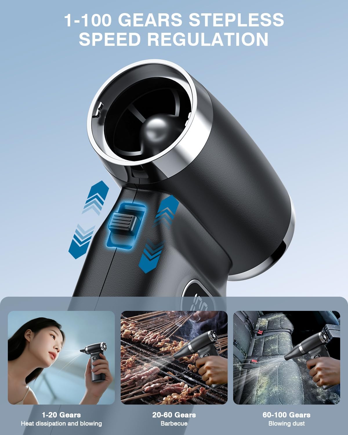 Compressed Air Duster Electric Blower Cordless Canned Air Substitute