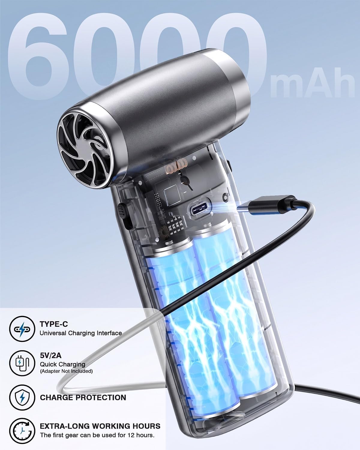 Compressed Air Duster Electric Blower Cordless Canned Air Substitute