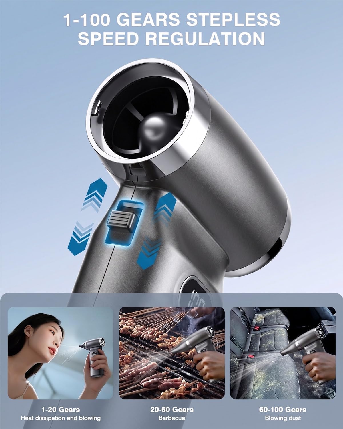 Compressed Air Duster Electric Blower Cordless Canned Air Substitute