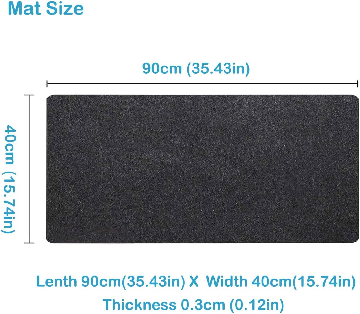 Large Felt Desk Pad Desk Protective Computer Pad Minimalistic Felt Anti-Slip Desk Mat for Keyboard and Mouse 35.43''X15.74''/90x40cm (Dark Gray)