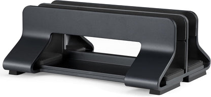 Aluminum Vertical Laptop Stand Dock Holder, Adjustable Slot Width 12-42mm, Space-Saving Upright Storage for MacBook and Laptops