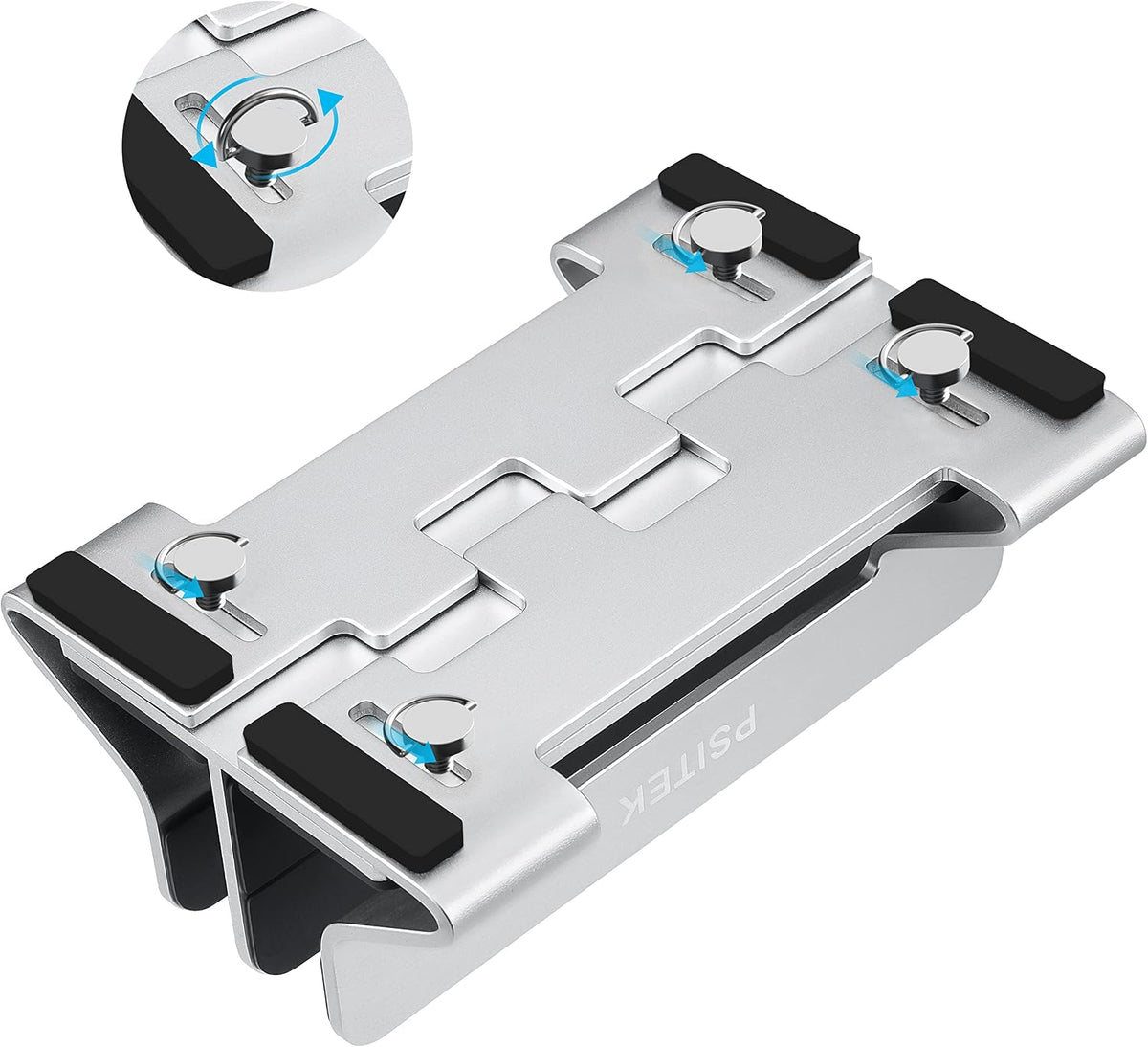 Aluminum Vertical Laptop Stand Dock Holder, Adjustable Slot Width 12-42mm, Space-Saving Upright Storage for MacBook and Laptops