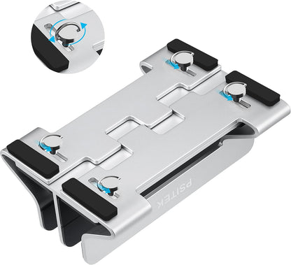 Aluminum Vertical Laptop Stand Dock Holder, Adjustable Slot Width 12-42mm, Space-Saving Upright Storage for MacBook and Laptops
