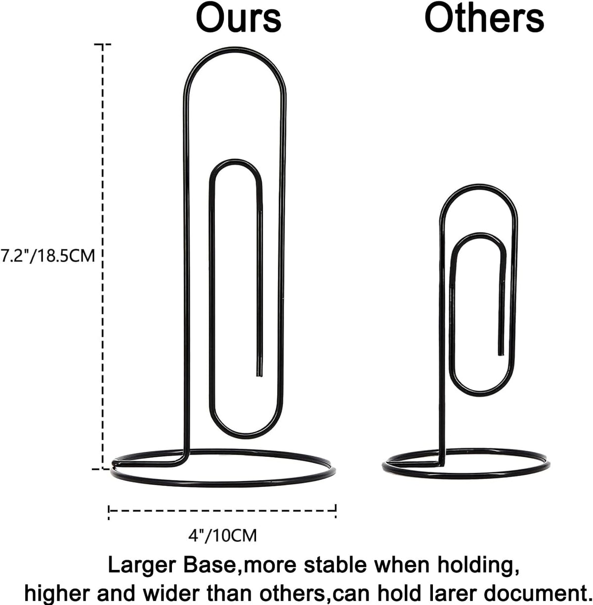 7.2-Inch Desktop Memo Holder 4Pcs Base Clip Jumbo Desk Paper Clip Table Number Holder Picture Note Photo Stand Office Accessory