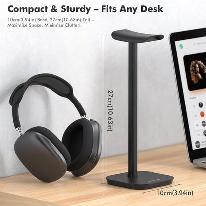 Headphone Stand, Desktop Headset Holder Desk Earphone Stand Aluminum Headset Hanger Headphone Rack Stand to Hold Earphones Such as Airpods Max, Sony, Beats, Bose, Razer, HyperX(Pink)