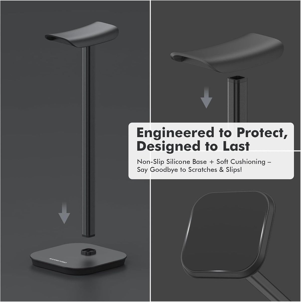 Headphone Stand, Desktop Headset Holder Desk Earphone Stand Aluminum Headset Hanger Headphone Rack Stand to Hold Earphones Such as Airpods Max, Sony, Beats, Bose, Razer, HyperX(Pink)
