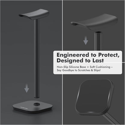 Headphone Stand, Desktop Headset Holder Desk Earphone Stand Aluminum Headset Hanger Headphone Rack Stand to Hold Earphones Such as Airpods Max, Sony, Beats, Bose, Razer, HyperX(Pink)