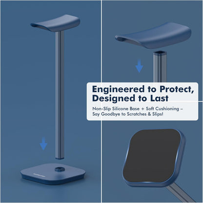 Headphone Stand, Desktop Headset Holder Desk Earphone Stand Aluminum Headset Hanger Headphone Rack Stand to Hold Earphones Such as Airpods Max, Sony, Beats, Bose, Razer, HyperX(Pink)