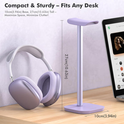Headphone Stand, Desktop Headset Holder Desk Earphone Stand Aluminum Headset Hanger Headphone Rack Stand to Hold Earphones Such as Airpods Max, Sony, Beats, Bose, Razer, HyperX(Pink)