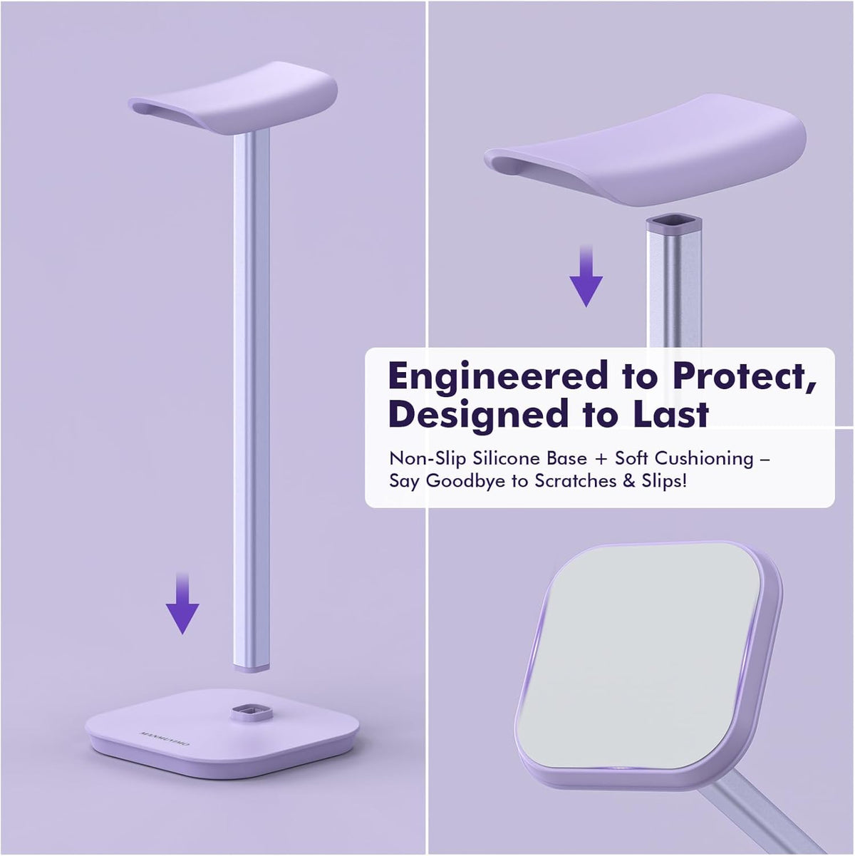 Headphone Stand, Desktop Headset Holder Desk Earphone Stand Aluminum Headset Hanger Headphone Rack Stand to Hold Earphones Such as Airpods Max, Sony, Beats, Bose, Razer, HyperX(Pink)