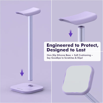 Headphone Stand, Desktop Headset Holder Desk Earphone Stand Aluminum Headset Hanger Headphone Rack Stand to Hold Earphones Such as Airpods Max, Sony, Beats, Bose, Razer, HyperX(Pink)