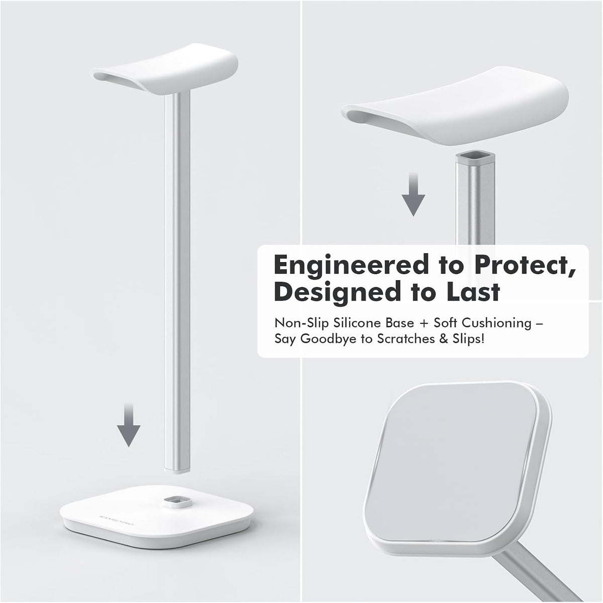 Headphone Stand, Desktop Headset Holder Desk Earphone Stand Aluminum Headset Hanger Headphone Rack Stand to Hold Earphones Such as Airpods Max, Sony, Beats, Bose, Razer, HyperX(Pink)
