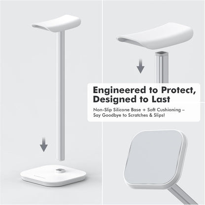 Headphone Stand, Desktop Headset Holder Desk Earphone Stand Aluminum Headset Hanger Headphone Rack Stand to Hold Earphones Such as Airpods Max, Sony, Beats, Bose, Razer, HyperX(Pink)