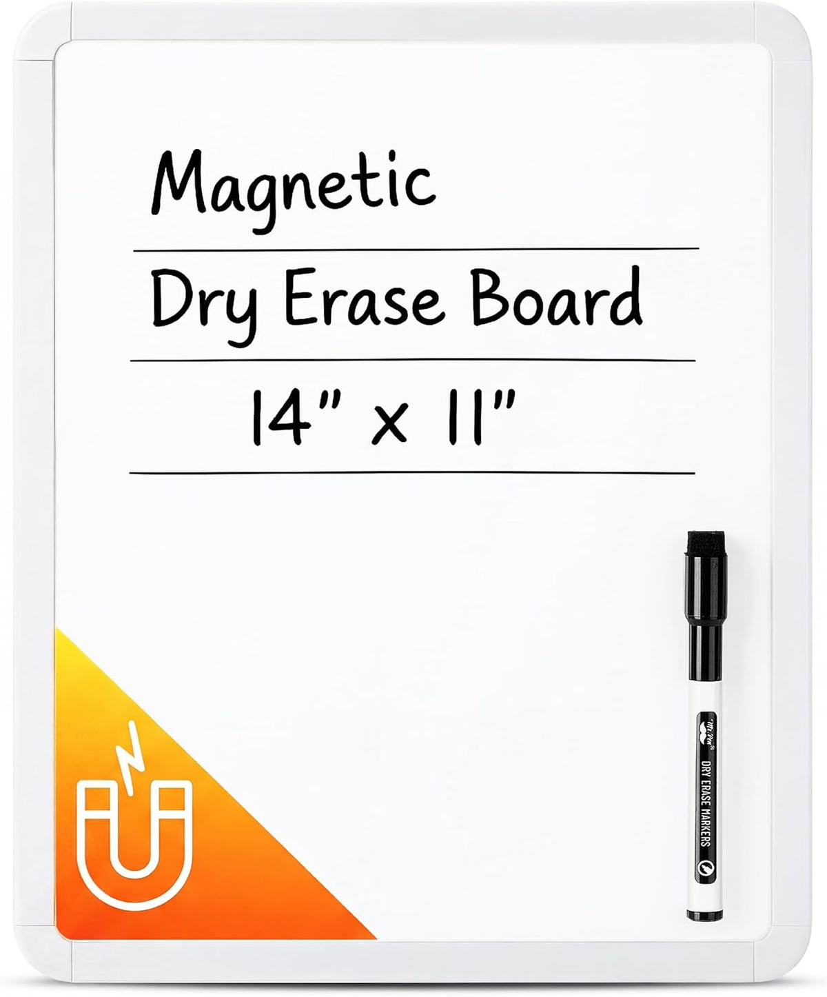 Dry Erase Board, 14” x 11”, White Frame