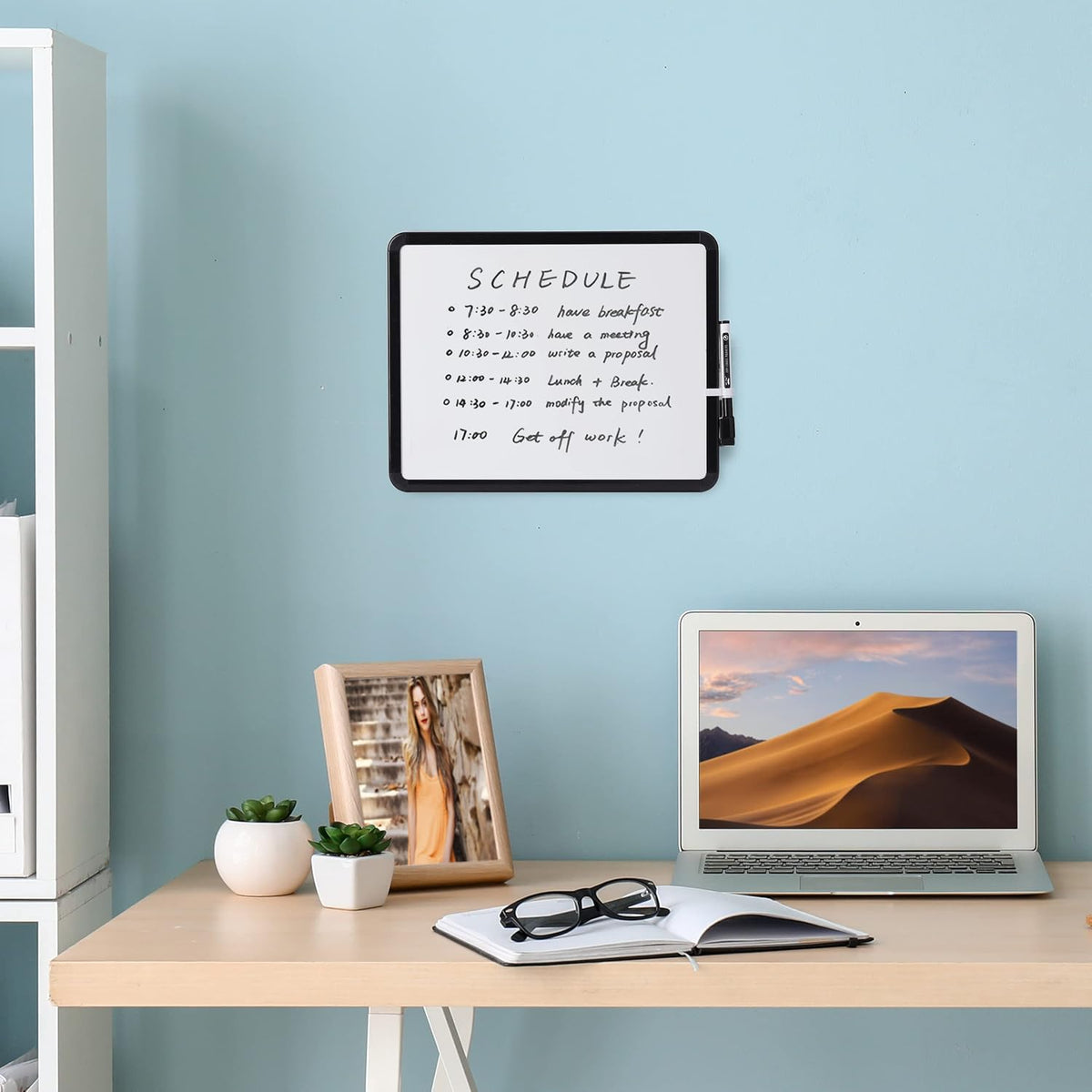 Dry Erase Board, 14” x 11”, White Frame