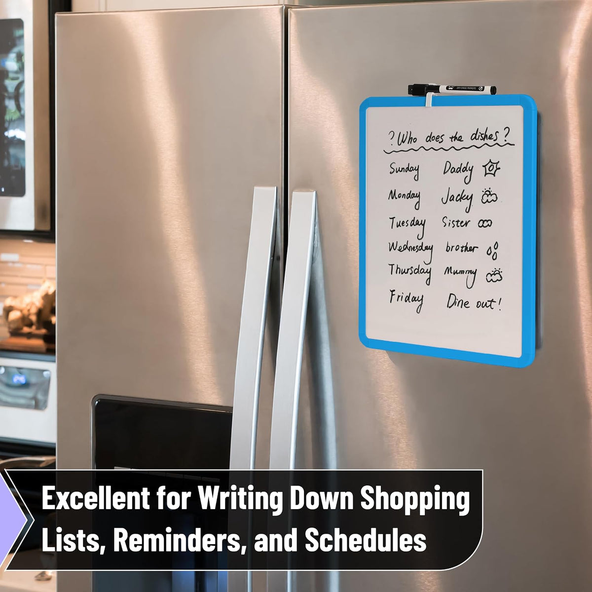 Dry Erase Board, 14” x 11”, White Frame