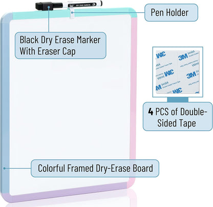 Dry Erase Board, 14” x 11”, White Frame