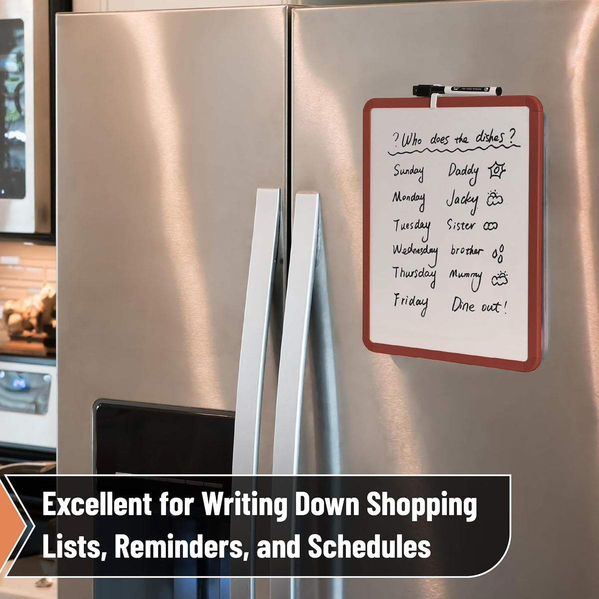 Dry Erase Board, 14” x 11”, White Frame
