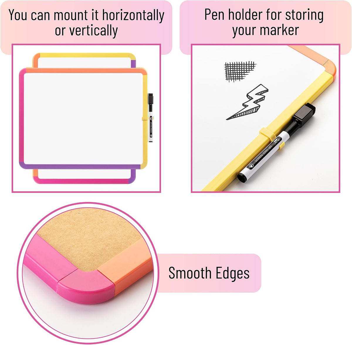 Dry Erase Board, 14” x 11”, White Frame