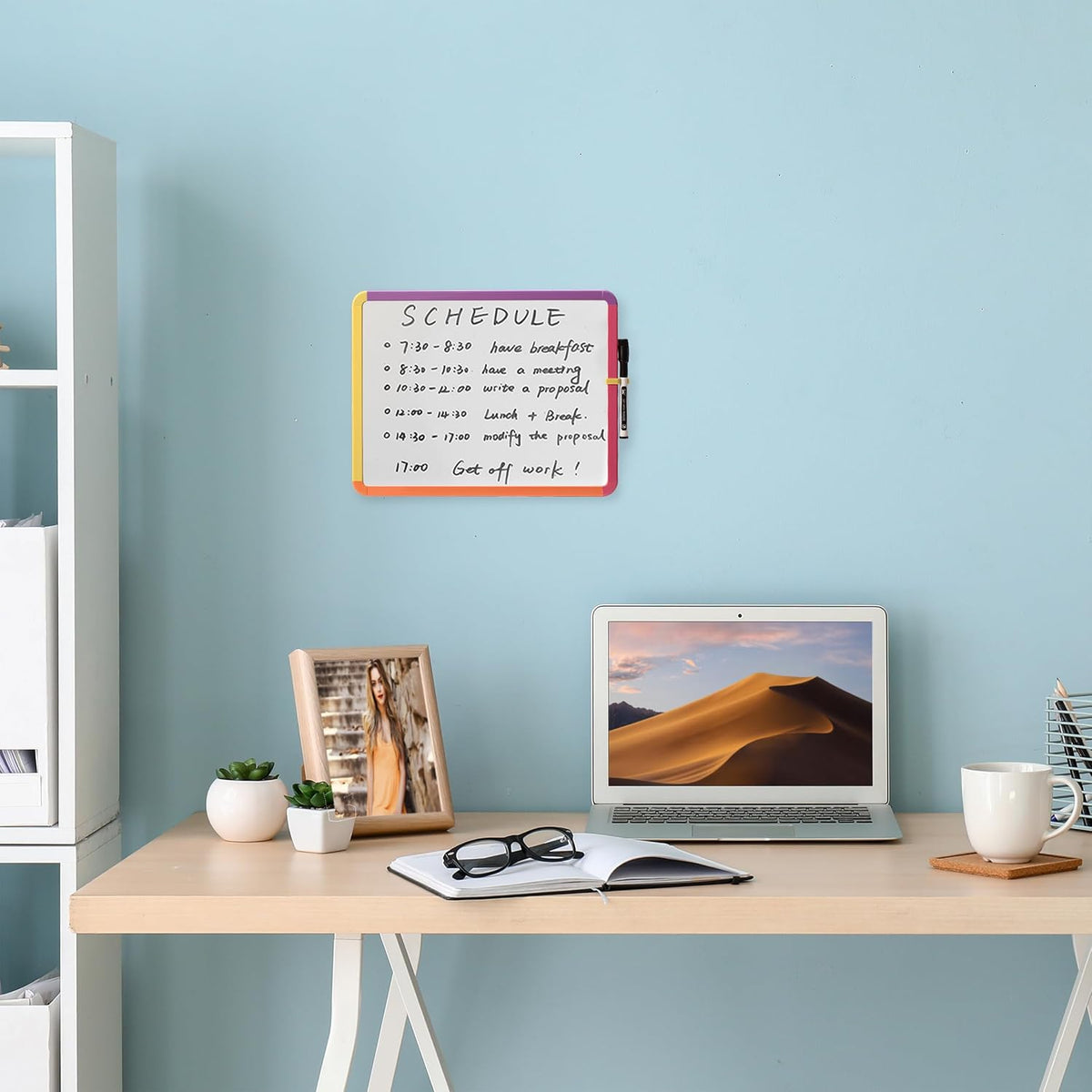 Dry Erase Board, 14” x 11”, White Frame