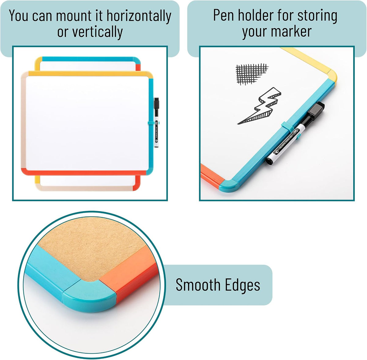 Dry Erase Board, 14” x 11”, White Frame