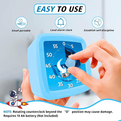 Visual Timer for Kids, 60-Minute Countdown Timer for Classroom Office Kitchen, Pomodoro Timer Spaceman Pattern, Time Management Tools with Silent Operation,Desk Time Clock for Kids and Adults