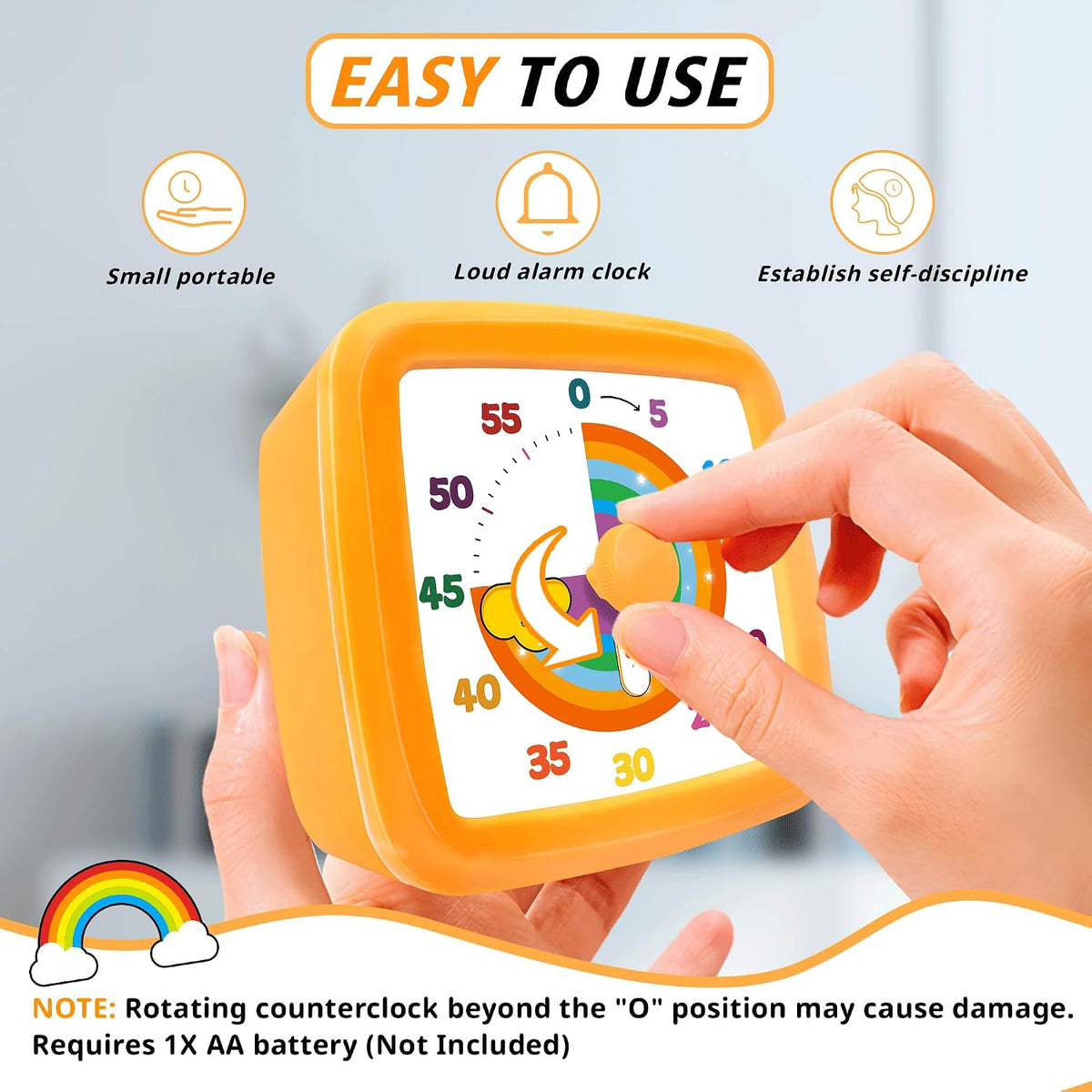 Visual Timer for Kids, 60-Minute Countdown Timer for Classroom Office Kitchen, Pomodoro Timer Spaceman Pattern, Time Management Tools with Silent Operation,Desk Time Clock for Kids and Adults